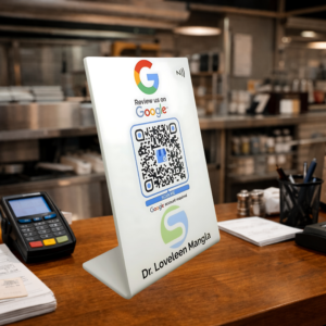 📲 L-Shape QR with NFC Standee