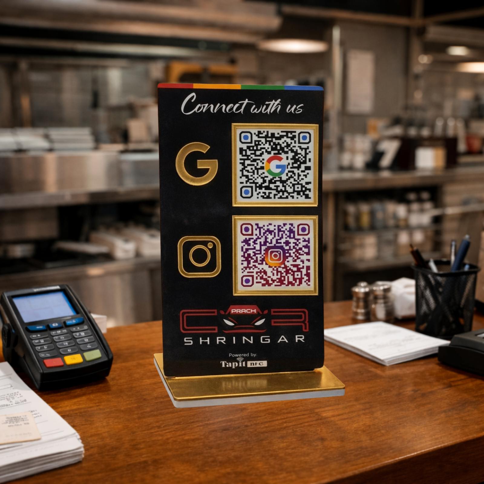 2 QR with NFC Standee