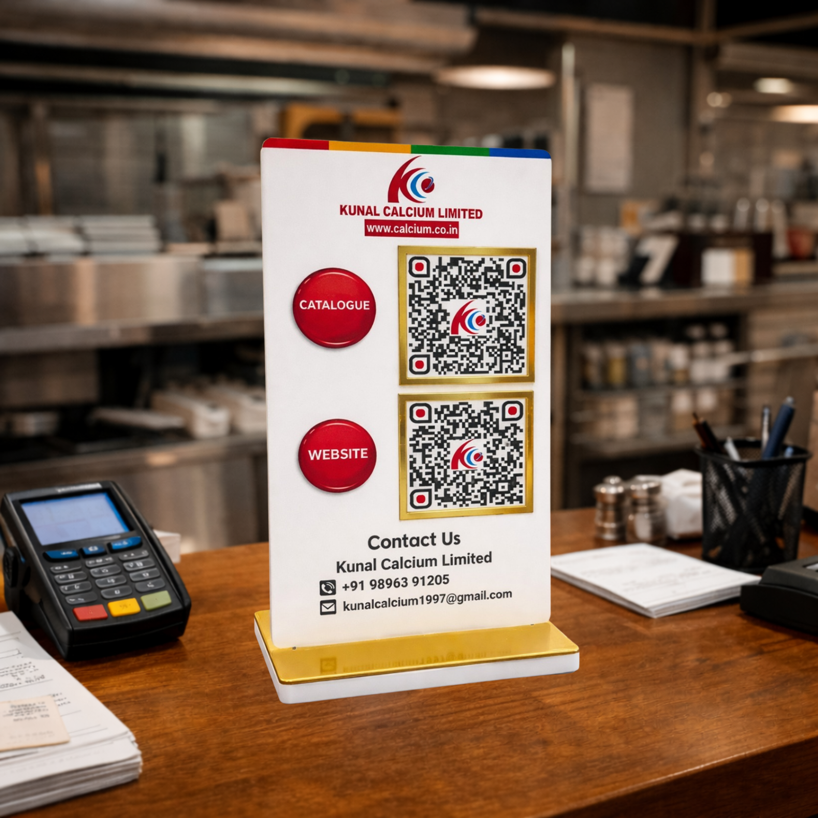 2 QR with NFC Custom Standee