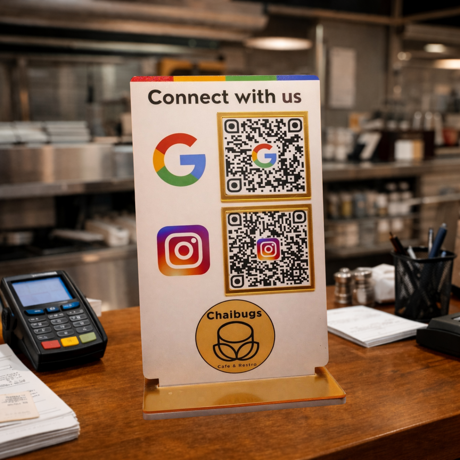 2 QR NFC Custom Standee